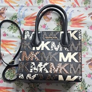 Michael Kors Black and Brown Logo Tote Bag